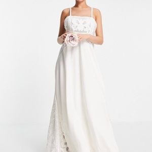 Asos edition layla cami wedding dress with applique embroidery